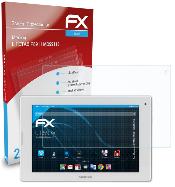 atFoliX FX-Clear Schutzfolie für Medion LIFETAB P8911 (MD99118)
