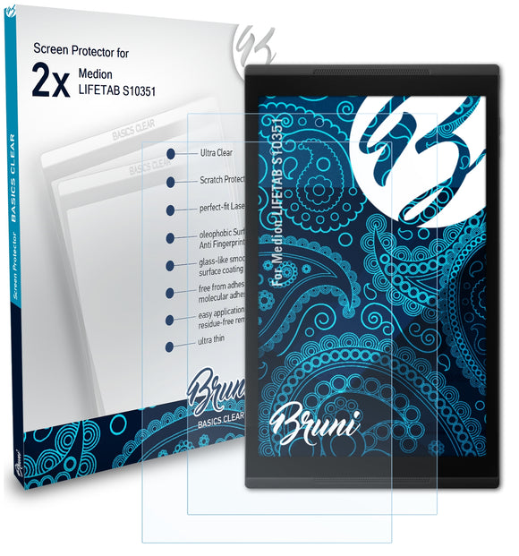 Bruni Basics-Clear Displayschutzfolie für Medion LIFETAB S10351