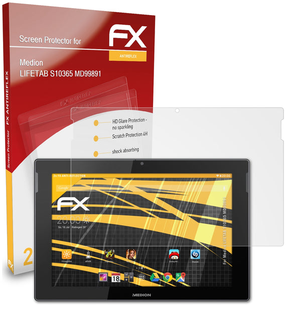 atFoliX FX-Antireflex Displayschutzfolie für Medion LIFETAB S10365 (MD99891)