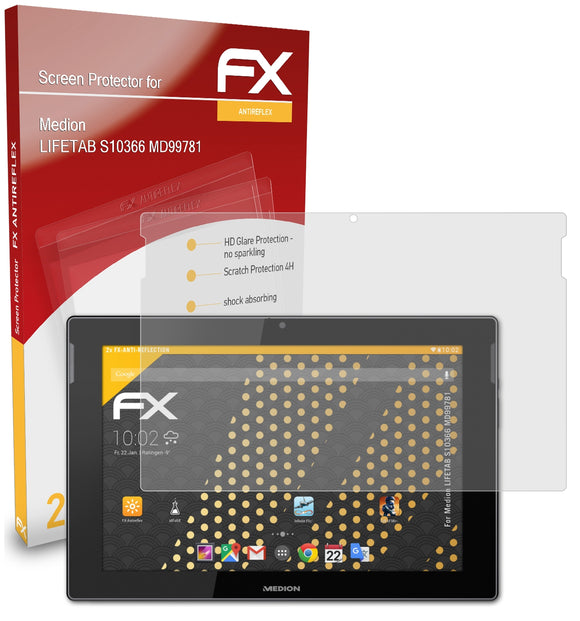atFoliX FX-Antireflex Displayschutzfolie für Medion LIFETAB S10366 (MD99781)