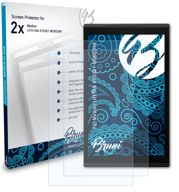 Bruni Basics-Clear Displayschutzfolie für Medion LIFETAB X10301 (MD60348)