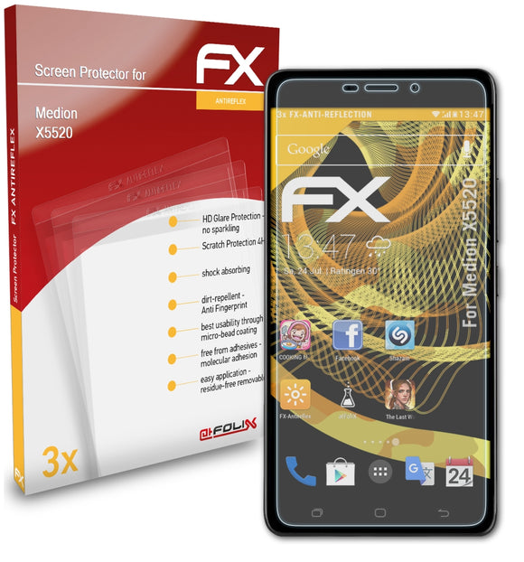 atFoliX FX-Antireflex Displayschutzfolie für Medion X5520