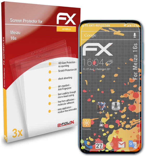atFoliX FX-Antireflex Displayschutzfolie für Meizu 16s