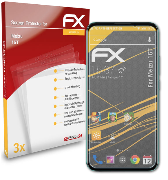 atFoliX FX-Antireflex Displayschutzfolie für Meizu 16T