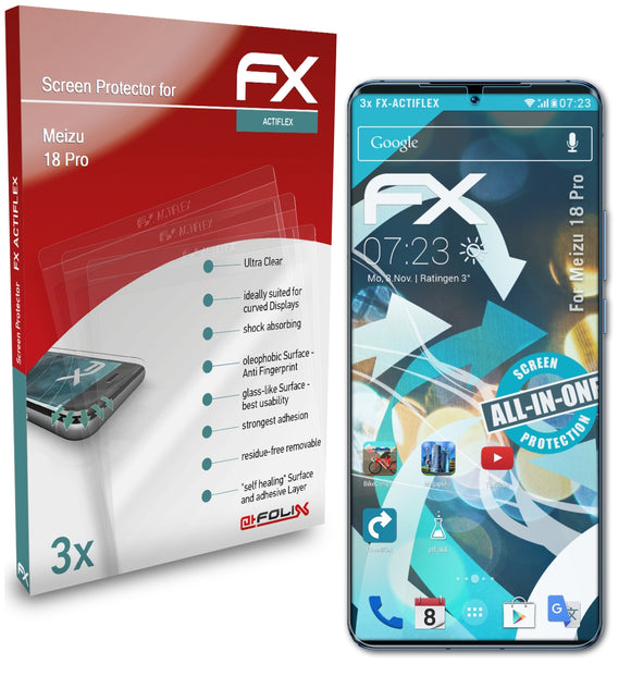 atFoliX FX-ActiFleX Displayschutzfolie für Meizu 18 Pro