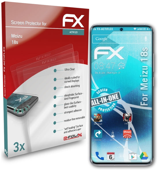 atFoliX FX-ActiFleX Displayschutzfolie für Meizu 18s