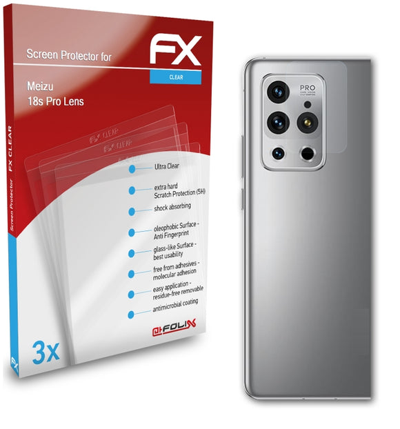 atFoliX FX-Clear Schutzfolie für Meizu 18s Pro Lens