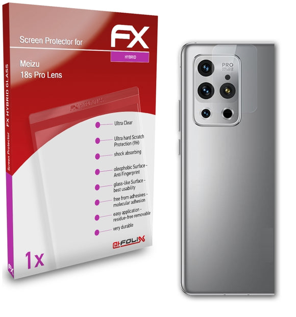 atFoliX FX-Hybrid-Glass Panzerglasfolie für Meizu 18s Pro Lens