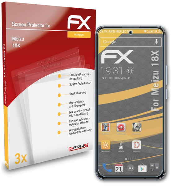 atFoliX FX-Antireflex Displayschutzfolie für Meizu 18X