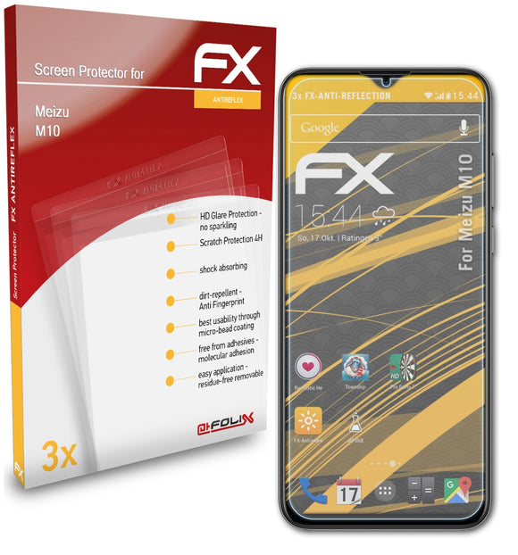 atFoliX FX-Antireflex Displayschutzfolie für Meizu M10