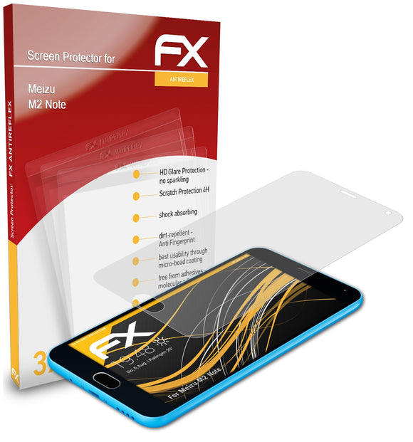 atFoliX FX-Antireflex Displayschutzfolie für Meizu M2 Note