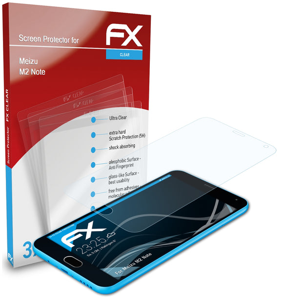 atFoliX FX-Clear Schutzfolie für Meizu M2 Note