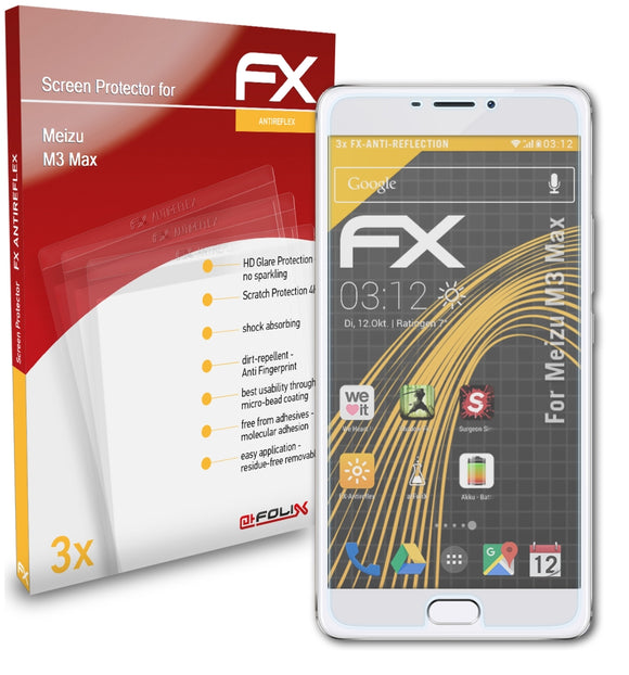 atFoliX FX-Antireflex Displayschutzfolie für Meizu M3 Max