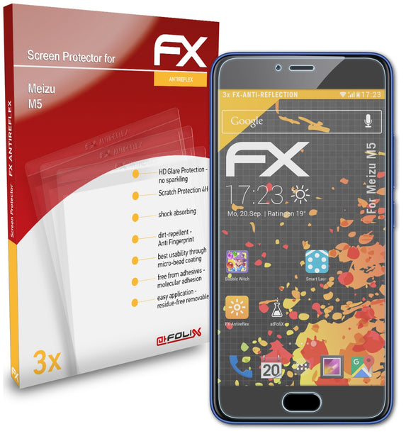 atFoliX FX-Antireflex Displayschutzfolie für Meizu M5