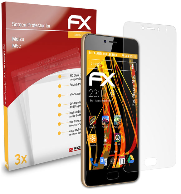 atFoliX FX-Antireflex Displayschutzfolie für Meizu M5c