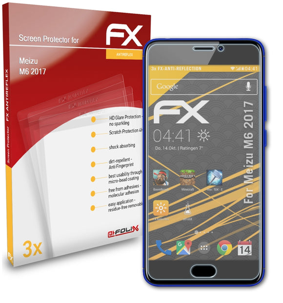 atFoliX FX-Antireflex Displayschutzfolie für Meizu M6 (2017)