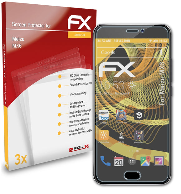 atFoliX FX-Antireflex Displayschutzfolie für Meizu MX6