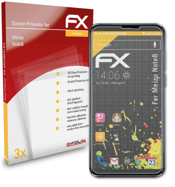 atFoliX FX-Antireflex Displayschutzfolie für Meizu Note8