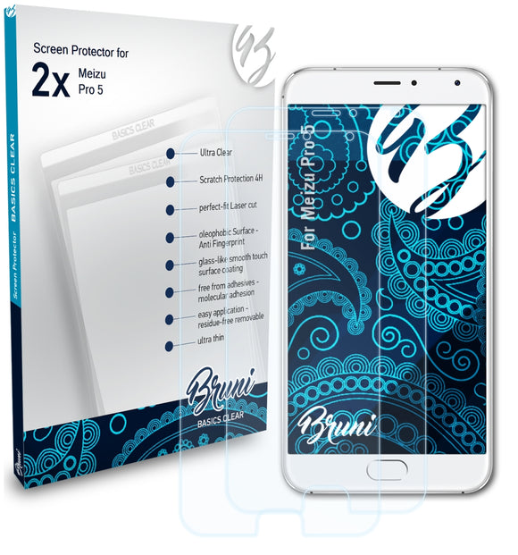 Bruni Basics-Clear Displayschutzfolie für Meizu Pro 5
