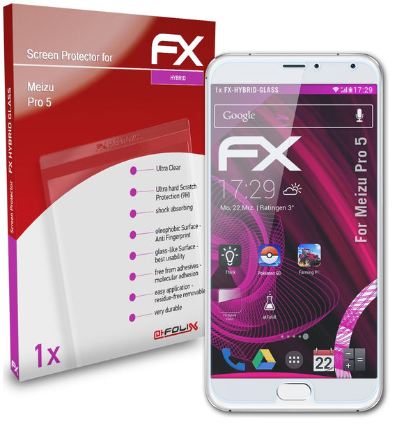 atFoliX FX-Hybrid-Glass Panzerglasfolie für Meizu Pro 5