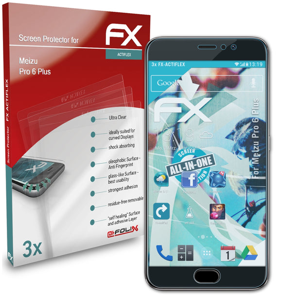 atFoliX FX-ActiFleX Displayschutzfolie für Meizu Pro 6 Plus