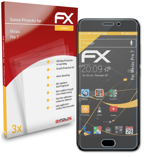 atFoliX FX-Antireflex Displayschutzfolie für Meizu Pro 7