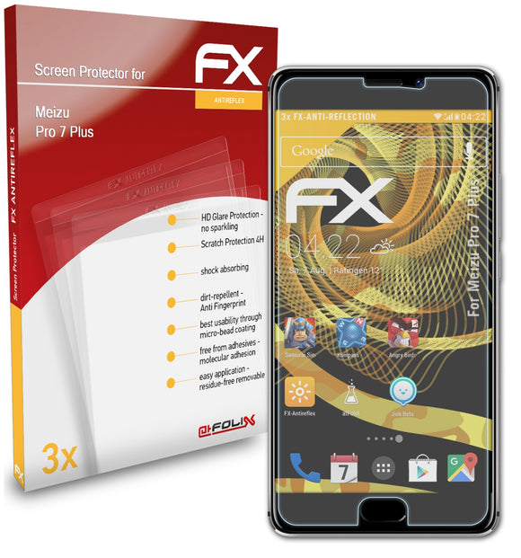 atFoliX FX-Antireflex Displayschutzfolie für Meizu Pro 7 Plus