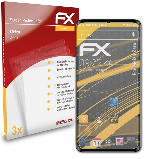 atFoliX FX-Antireflex Displayschutzfolie für Meizu Zero