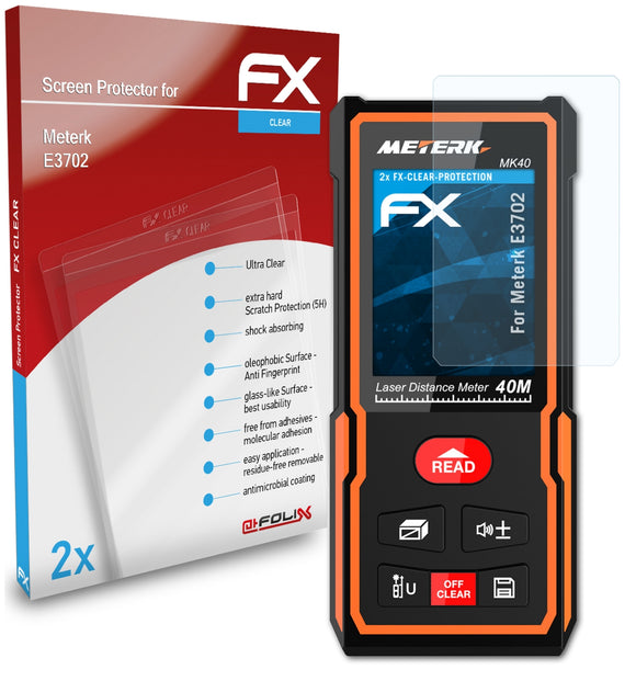 atFoliX FX-Clear Schutzfolie für Meterk E3702