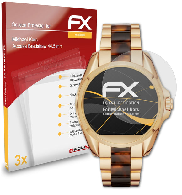atFoliX FX-Antireflex Displayschutzfolie für Michael Kors Access Bradshaw (44.5 mm)