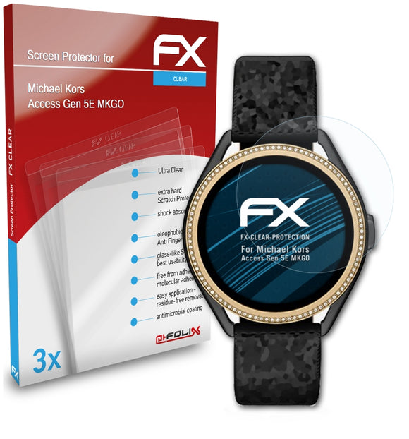 atFoliX FX-Clear Schutzfolie für Michael Kors Access Gen 5E MKGO