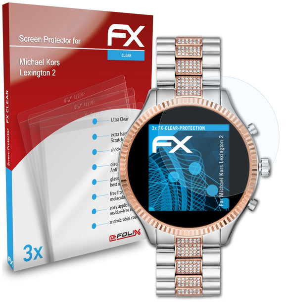 atFoliX FX-Clear Schutzfolie für Michael Kors Lexington 2
