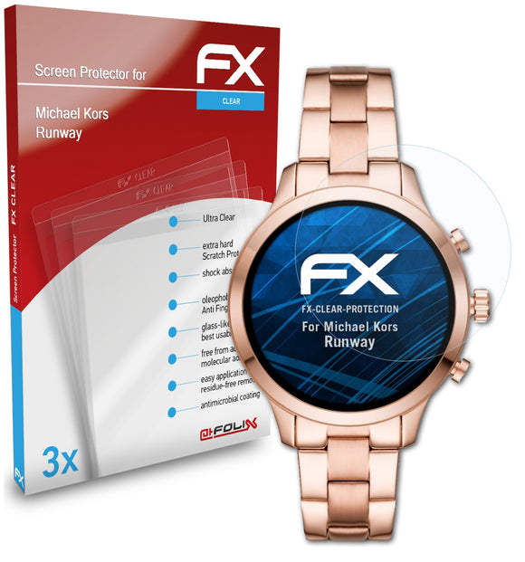 atFoliX FX-Clear Schutzfolie für Michael Kors Runway