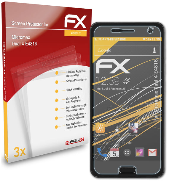 atFoliX FX-Antireflex Displayschutzfolie für Micromax Dual 4 (E4816)