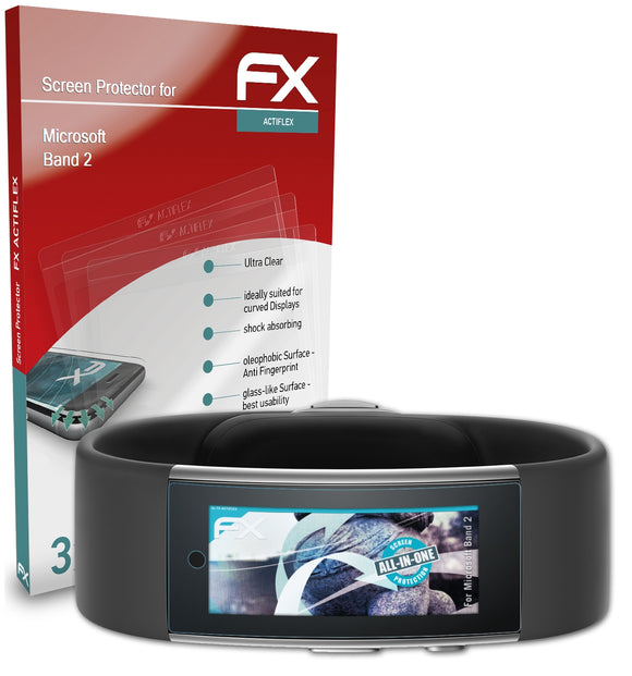 atFoliX FX-ActiFleX Displayschutzfolie für Microsoft Band 2
