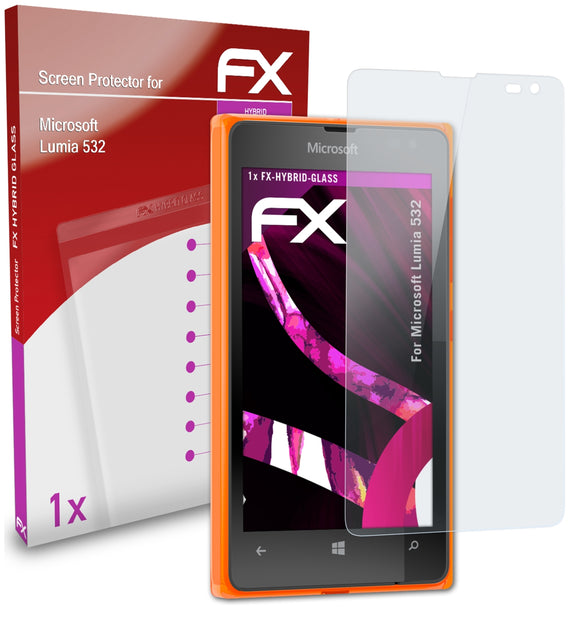 atFoliX FX-Hybrid-Glass Panzerglasfolie für Microsoft Lumia 532