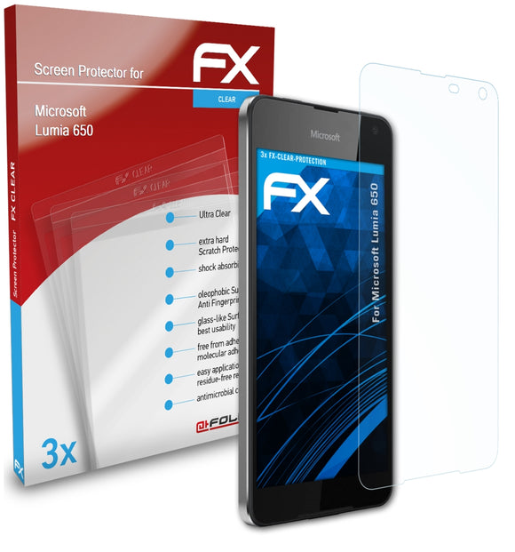 atFoliX FX-Clear Schutzfolie für Microsoft Lumia 650
