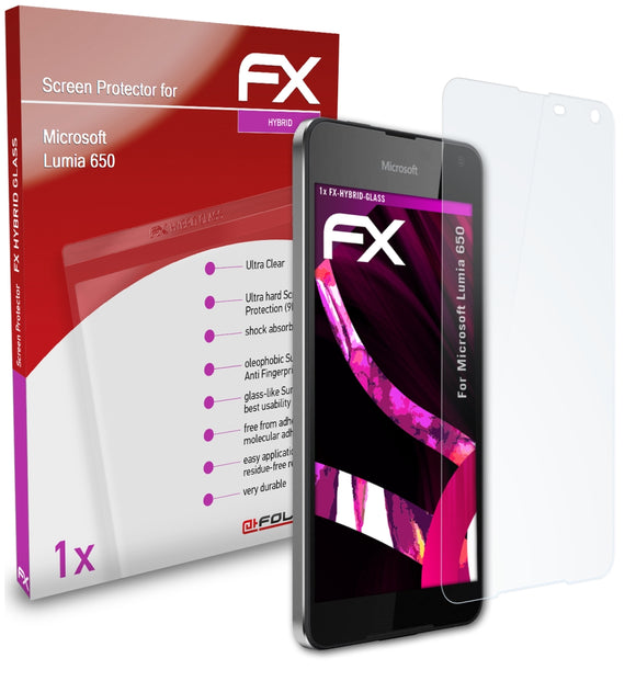 atFoliX FX-Hybrid-Glass Panzerglasfolie für Microsoft Lumia 650