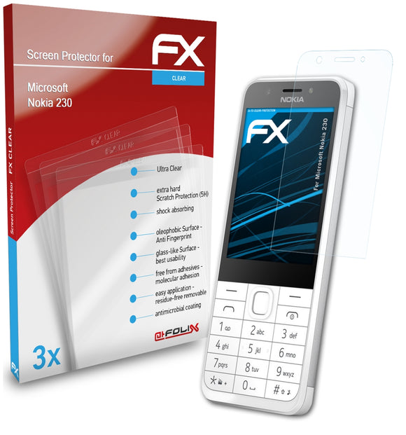 atFoliX FX-Clear Schutzfolie für Microsoft Nokia 230