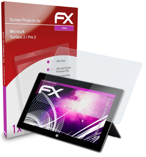 atFoliX FX-Hybrid-Glass Panzerglasfolie für Microsoft Surface 2 / Pro 2