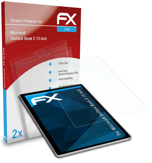 atFoliX FX-Clear Schutzfolie für Microsoft Surface Book 2 (13 inch)