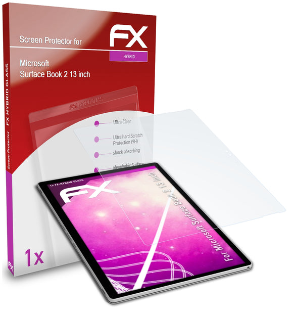 atFoliX FX-Hybrid-Glass Panzerglasfolie für Microsoft Surface Book 2 (13 inch)