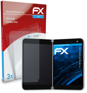 atFoliX FX-Clear Schutzfolie für Microsoft Surface Duo