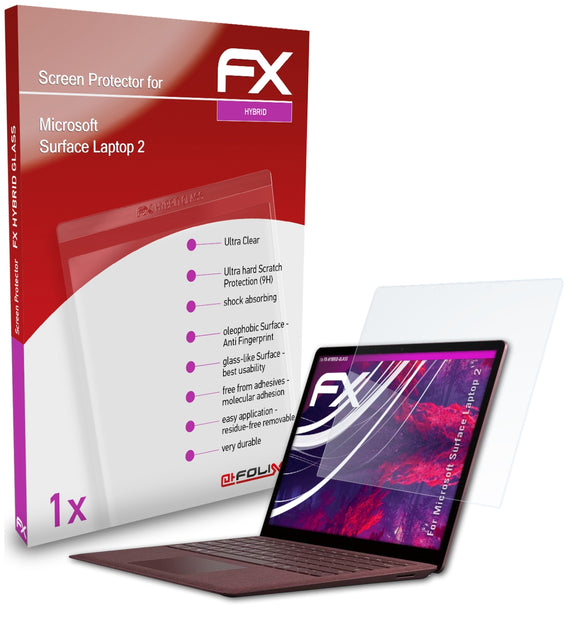 atFoliX FX-Hybrid-Glass Panzerglasfolie für Microsoft Surface Laptop 2