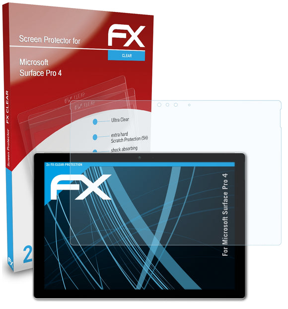 atFoliX FX-Clear Schutzfolie für Microsoft Surface Pro 4