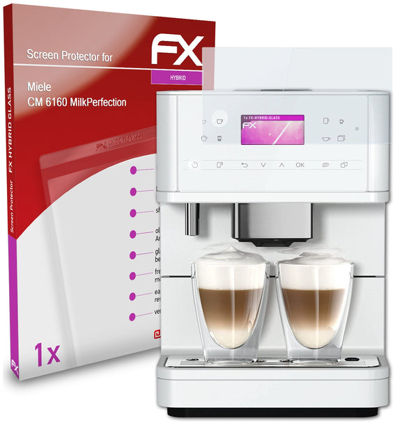 atFoliX FX-Hybrid-Glass Panzerglasfolie für Miele CM 6160 MilkPerfection