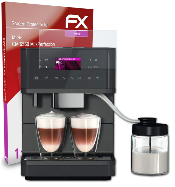 atFoliX FX-Hybrid-Glass Panzerglasfolie für Miele CM 6560 MilkPerfection