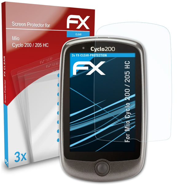 atFoliX FX-Clear Schutzfolie für Mio Cyclo 200 / 205 HC