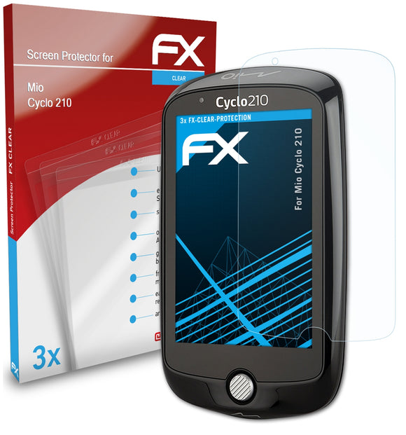 atFoliX FX-Clear Schutzfolie für Mio Cyclo 210