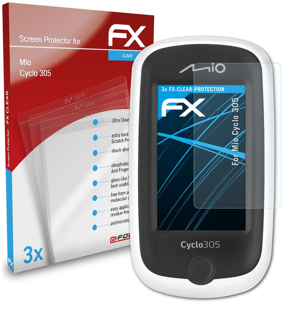atFoliX FX-Clear Schutzfolie für Mio Cyclo 305